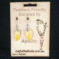 Apollo Blue & Gold Macaw Feather Earrings | Handmade Parrot Feather Jewellery | MF-ER-1011