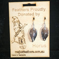 Horus Red Tail Black Cockatoo Feather Earrings | Handmade Parrot Feather Jewellery | MF-ER-1002