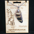 Horus Red-Tail Black Cockatoo Feather Pendant | Handmade Jewellery | MF-PEN-1001