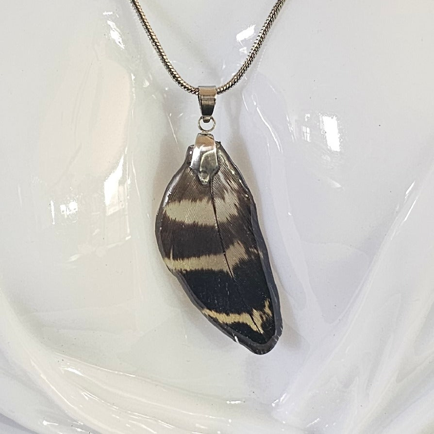 Horus Red-Tail Black Cockatoo Feather Pendant | Handmade Jewellery | MF-PEN-1001