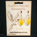 Luna Scarlet Macaw Feather Earrings | Handmade Parrot Feather Jewellery | MF-ER-1003