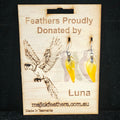 Luna Scarlet Macaw Feather Earrings | Handmade Parrot Feather Jewellery | MF-ER-1006