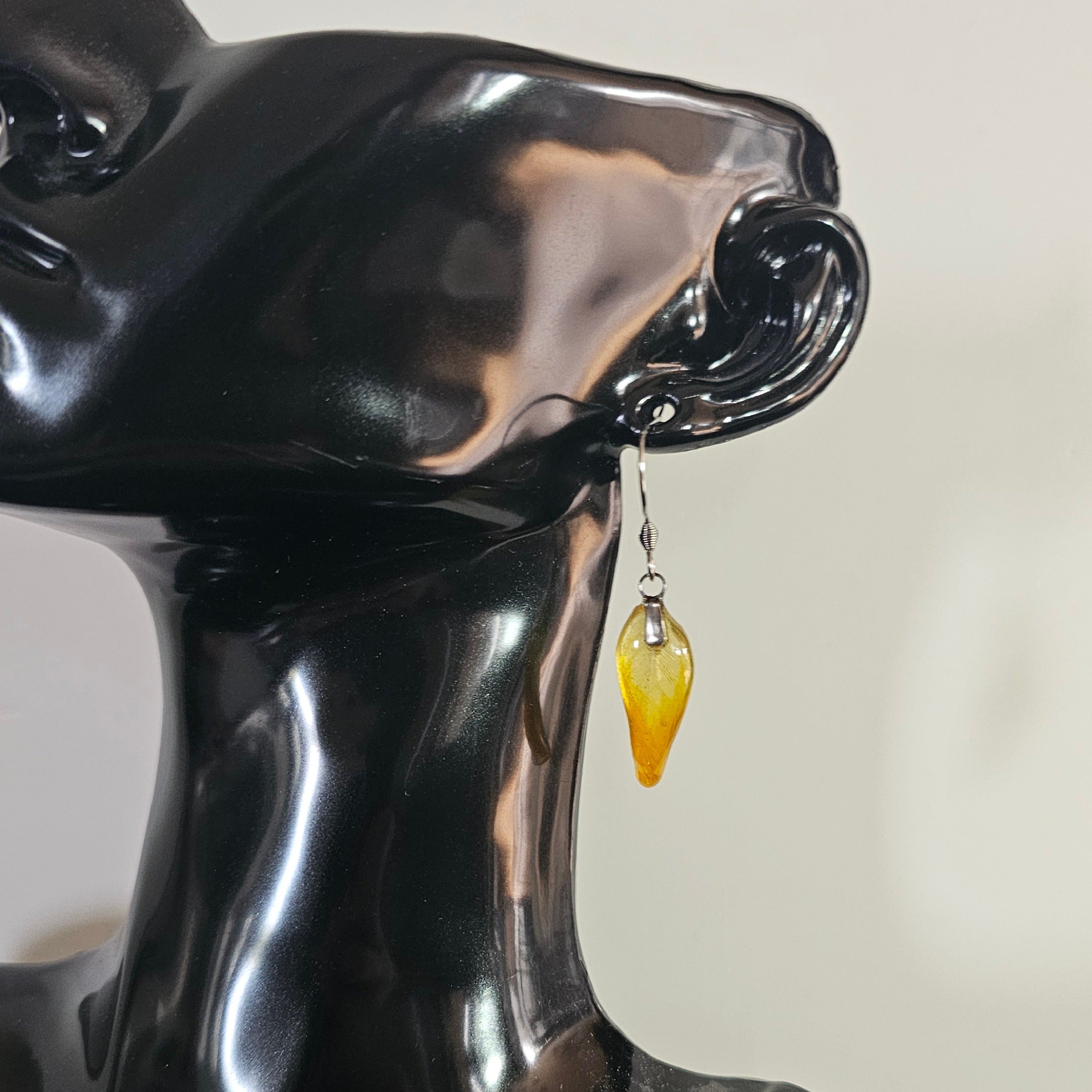 Luna Scarlet Macaw Feather Earrings | Handmade Parrot Feather Jewellery | MF-ER-1006