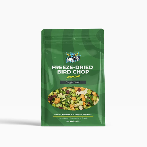 Mighty Bird Freeze-Dried Bird Chop premium Veggie Blend bird food 50g