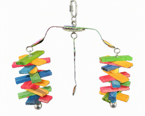 Coloured stainless steel bird toy
